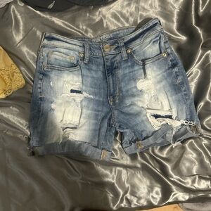Maurices Blue Jean Shorts Distressed Denim